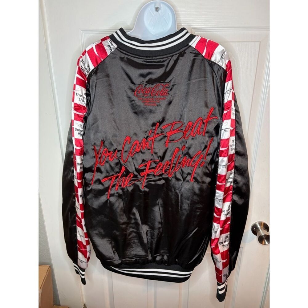The Laundry Room Coca Cola Racing Satin Stadium Jacket Black w/ Bottle Opener L - Picture 3 of 11